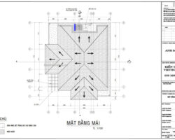 Bản vẽ autocad nhà cấp 4 mái nhật 9x11m