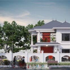 Alternative view of Full hồ sơ thiết kế biệt thự mái nhật 2 tầng 11.5x10m