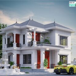 Full hồ sơ thiết kế biệt thự mái nhật 2 tầng 11.5x10m