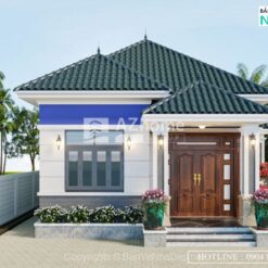 Full hồ sơ thiết kế biệt thự mái nhật 1 tầng kích thước 7x18m