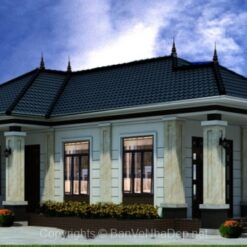 Alternative view of Bản vẽ chi tiết biệt thự hiện đại tầng mái nhật 10.32x17.47m