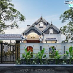 Alternative view of Full hồ sơ thiết kế nhà biệt thự 1 tầng 10x20m