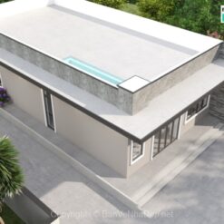 Bản vẽ chi tiết nhà cấp 4 hiện đại mái bằng 8x15m