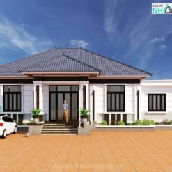 Biệt thự 1 tầng mái nhật 11.8x19.7m file autocad