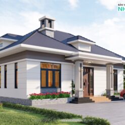 Alternative view of Bản vẽ chi tiết biệt thự hiện đại 1 tầng mái nhật 14x10m