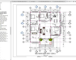 Hồ sơ thiết kế biệt thự mái nhật 1 tầng kích thước 8.26×14.78m