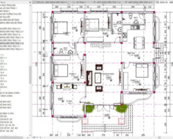 Hồ sơ thiết kế biệt thự mái thái 1 tầng kích thước 13.18×13.65m