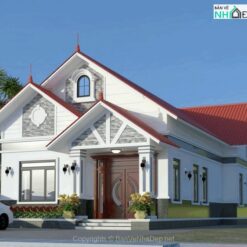 Bản vẽ thiết kế nhà đẹp 1 tầng 8x12m