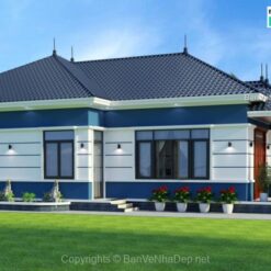 Alternative view of Bản vẽ chi tiết biệt thự hiện đại tầng mái nhật 8.3x16.3m