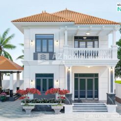 Trọn bộ Bản vẽ cad nhà biệt thự 2 tầng sảnh phải 8x15m