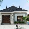 Bản vẽ chi tiết Biệt thự 1 tầng hiện đại mái nhật 8.5x17.2m
