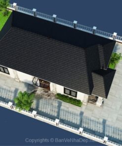 Alternative view of Bản vẽ chi tiết Biệt thự 1 tầng hiện đại mái nhật 8.5x17.2m