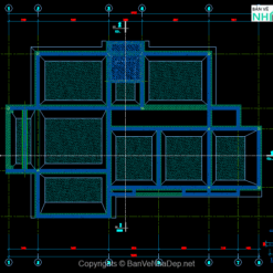 Alternative view of Bản vẽ nhà 1 tầng 11 x 18m_1F