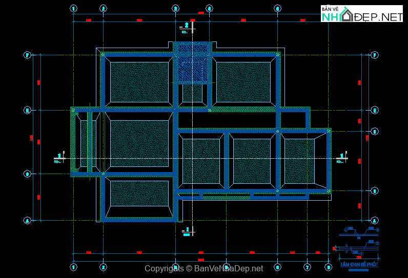 Bản vẽ nhà 1 tầng 11 x 18m_1F - Ảnh 2
