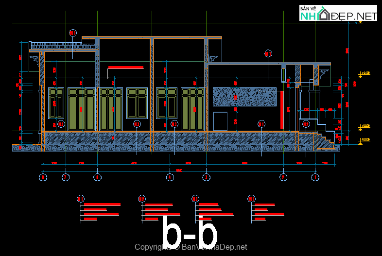 Bản vẽ nhà 1 tầng 11 x 18m_1F - Ảnh 7