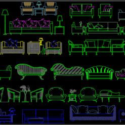 Bản autocad các mẫu ghế sofa thiết kế thông dụng