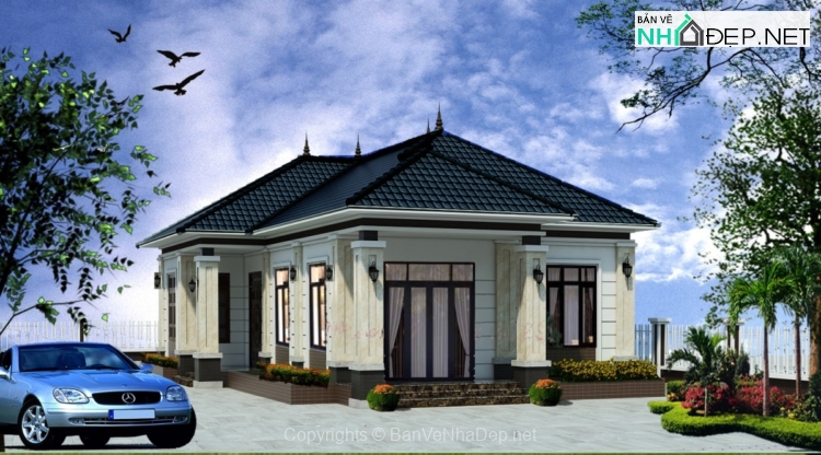 Bản vẽ chi tiết biệt thự hiện đại tầng mái nhật 10.32x17.47m - Ảnh 5