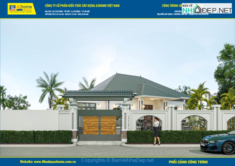 Biệt thự 1 tầng mái Nhật mới nhất 2024, kích thước 12,2x12,46m - Ảnh 7