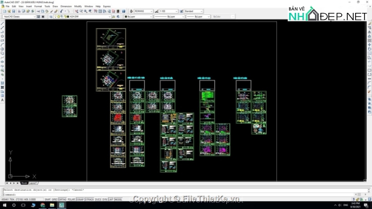 File autocad Biệt thự 700 triệu mái Nhật 1 tầng 8.5x16.5m - Ảnh 4