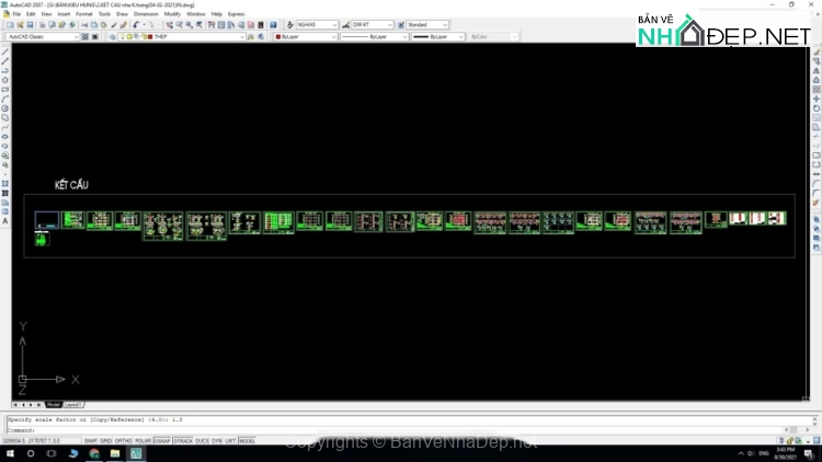 File autocad Biệt thự 700 triệu mái Nhật 1 tầng 8.5x16.5m - Ảnh 5