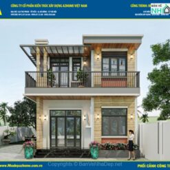Thiết kế mẫu nhà 2 tầng hiện đại 7.6x10m