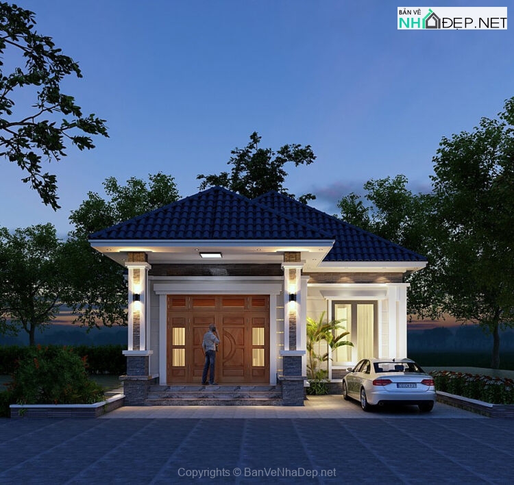 Mẫu nhà mái nhật 1 tầng hiện đại 11.5 X18 m. - Ảnh 4