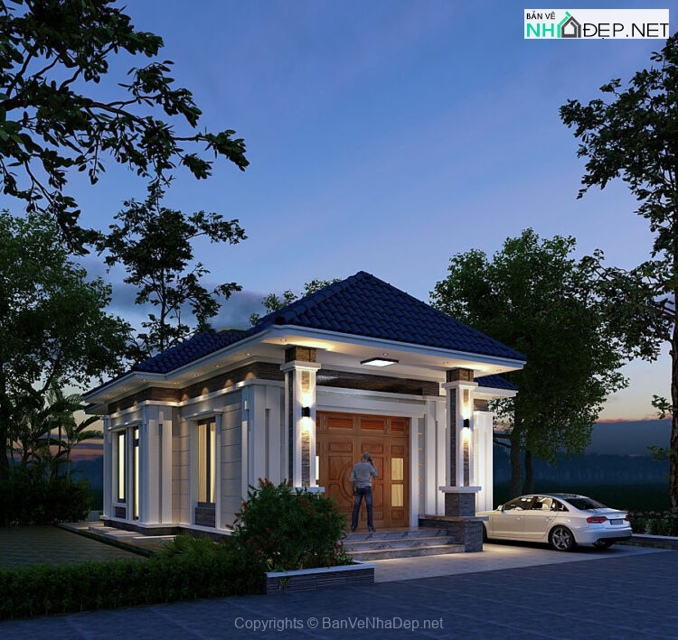 Mẫu nhà mái nhật 1 tầng hiện đại 11.5 X18 m. - Ảnh 5