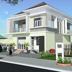 Bản vẽ thiết kế biệt thự 9.4x12x2 tầng