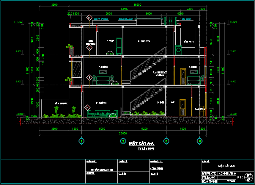 Bản vẽ thiết kế biệt thự mặt phố - full - Ảnh 2