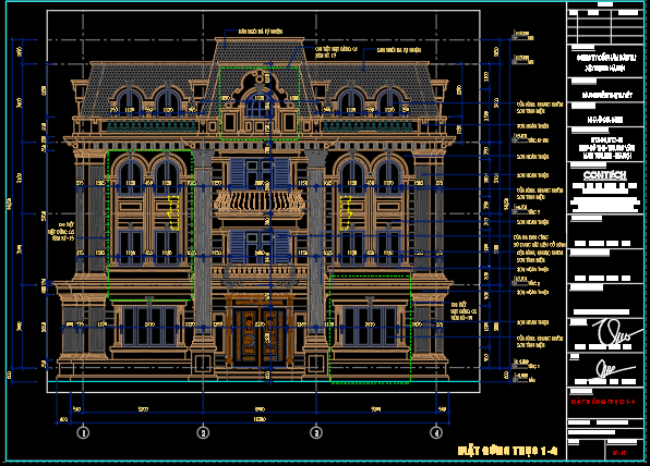 Bản vẽ thiết kế Dinh thự Nam Từ Liêm - HN - Full KT KC điện nước dự toán