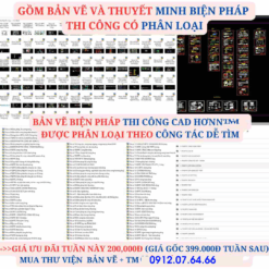 1.85GB kho bản vẽ biện pháp thi công, thuyết minh