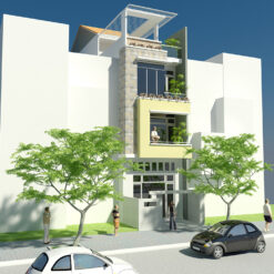 Bản vẽ thiết kế nhà phố 4.5x20x 4 tầng