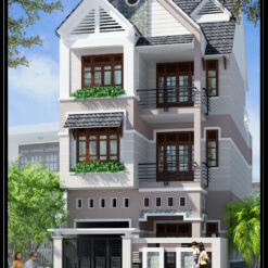 Alternative view of Bản vẽ thiết kế biệt thự 8x15x3 tầng