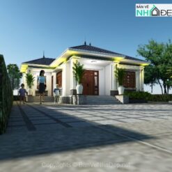 Mẫu nhà ở nông thôn hiện đại, kích thước 12x12m.