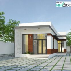 Nhà ở 1 tầng nông thôn hiện đại chữ L 7x14m