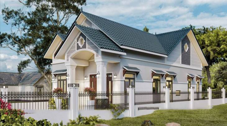 Bản vẽ Cad – Nhà Mái Thái 1 tầng 8×17 xu hướng 2024