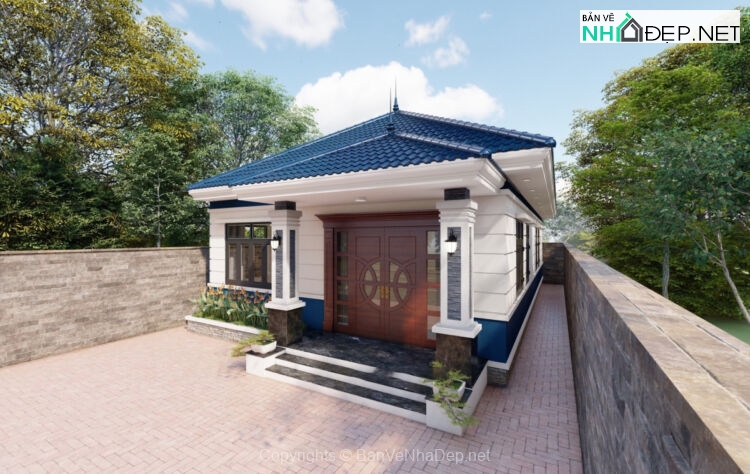 Biệt thự 1 tầng mái Nhật kích thước 9x18m - Ảnh 7