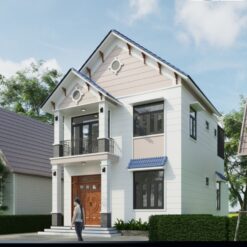 Alternative view of Bản vẽ autocad Biệt thự 2 tầng mái Thái 7.5x12.9m