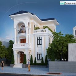 Bản vẽ Autocad thiết kế biệt thự 3 tầng 8x16m