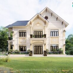 Bản vẽ Biệt thự 2 tầng Revit Kiến trúc + Phối cảnh