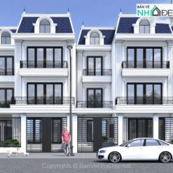 Bản vẽ biệt thự liền kề tân cổ điển 3 tầng 10x25.5m