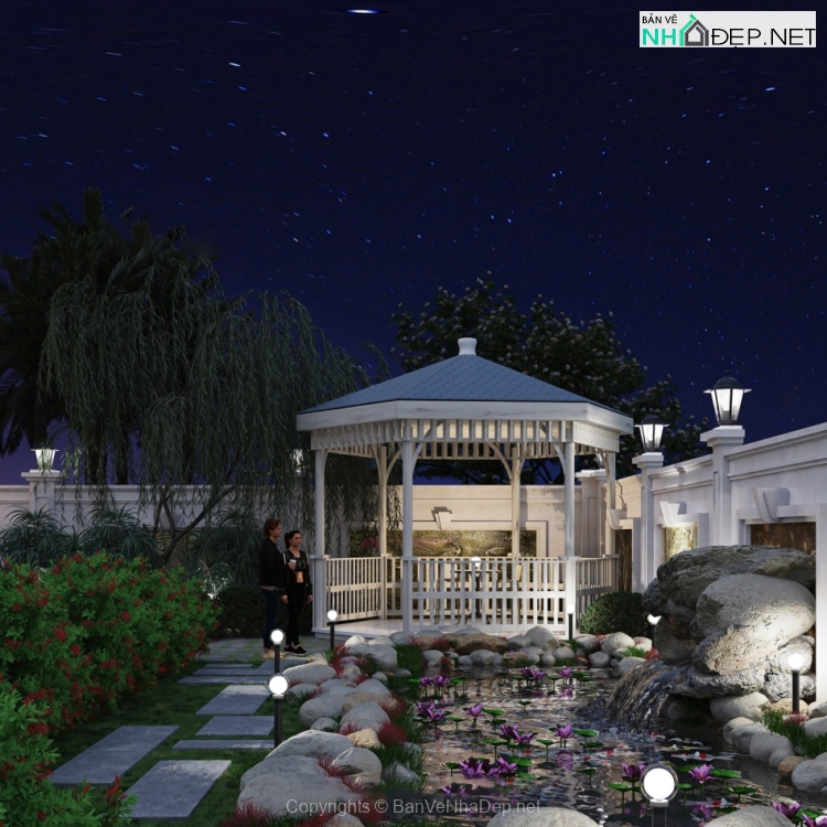 Bản vẽ chi tiết Biệt thự 3 tầng tân cổ điển 11.8×15.5m