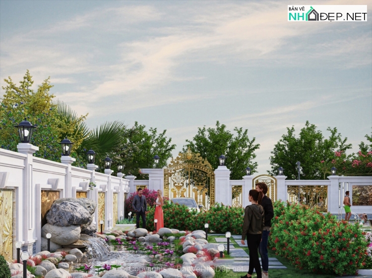 Bản vẽ chi tiết Biệt thự 3 tầng tân cổ điển 11.8×15.5m