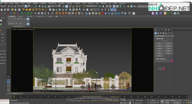 Bản vẽ chi tiết Biệt thự 3 tầng tân cổ điển 11.8×15.5m