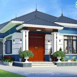 Bản vẽ chi tiết biệt thự hiện đại tầng mái nhật 8.3x16.3m