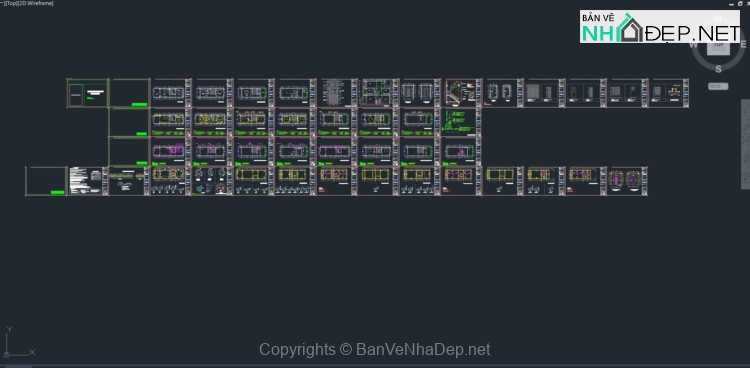 Bản vẽ chi tiết Nhà phố 3 tầng hiện đại mái bằng 5x10m