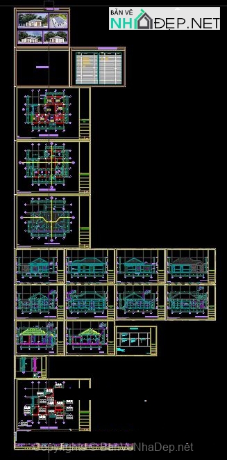 Bản vẽ nhà mái Nhật 1 tầng nông thôn 2024,kt 13.9×11.7m