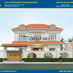 Bản vẽ nhà mái Nhật 2 tầng 12.2x10.1