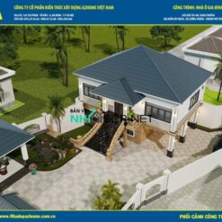 Bản vẽ nhà vườn 2 tầng mái 13x9.1 mái nhật