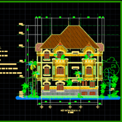 Bản vẽ thiết kế Biệt thự 13x8.6m x 3 tầng - có tầng hầm